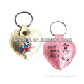 heart shape with your logo or names or letters make leather keychain